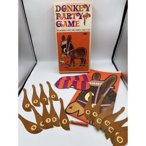 1967 Vintage Pin The Tail On The Donkey Party Game
